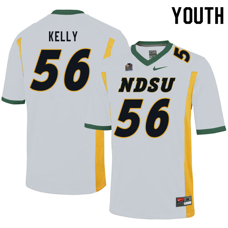 Youth #56 Justice Kelly North Dakota State Bison College Football Jerseys Sale-White - Click Image to Close